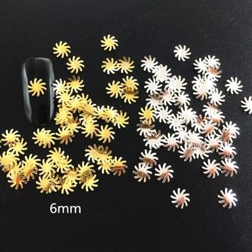 New 500Pcs Punk Rivet Nail Tip decoration Golden Silver Metal Nail Art Metallic Studs Stickers nail charms thin alloy nail slice