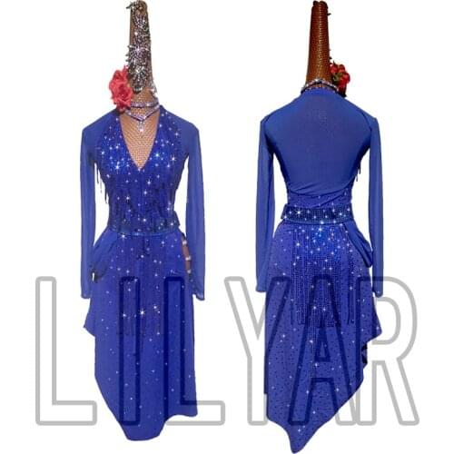 New Latin Dance Dress Competition Dress Costumes Skirt Performing Dress Adult Customize Children Red Matador Skirt Split Skirtes