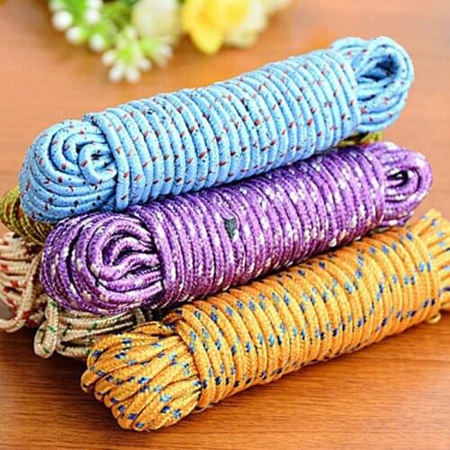 New hot 10m Colorful Multifunction Nylon Washing Clothes Line Rope Clothesline String 10m Hangers & Racks
