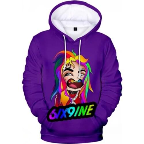 New 6IX9INE GOOBA Hoodies Sweatshirt Fashion Album Logo Pattern Pullover Print Casual Harajuku Cool Song Winter Women/men tops
