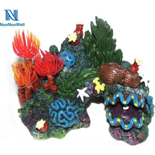 NuoNuoWell Multicolor Aquarium Artificial Mounted Resin Coral Reef Marine Fish Tank Aquarium Decoration Hot sale