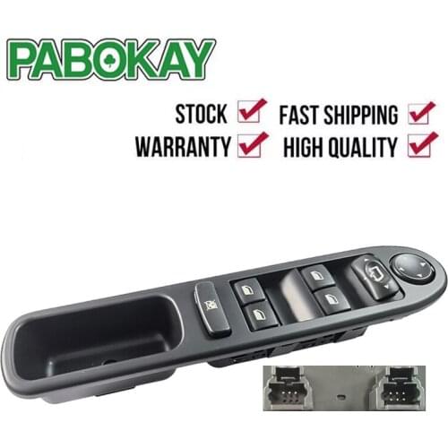 Master Power Window Control Switch Electric For Peugeot 307 Break 2000-2014 307SW 2002-2014 307CC 2003-2014 6554.KT 6554KT