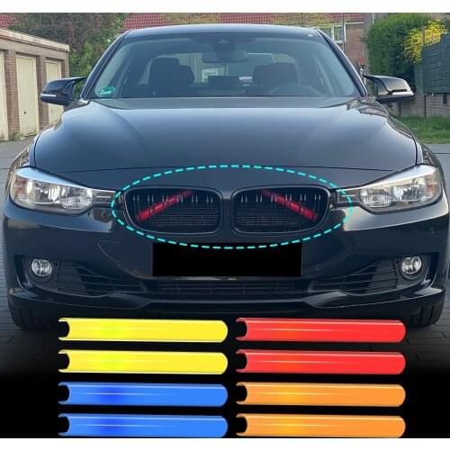 Front Grille Trim Strips For BMW F30 F32 3 4 Series 4 Color Sport Style Grille Trim Strips Cover Frame Car Decorations Stickers