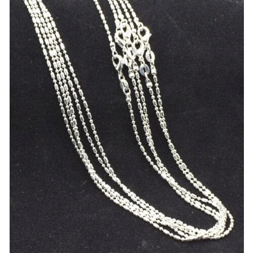 925silver plated 1pcs bamboo chain necklace for engagement length 16-30 inch new cheap beads necklace chains wholesale