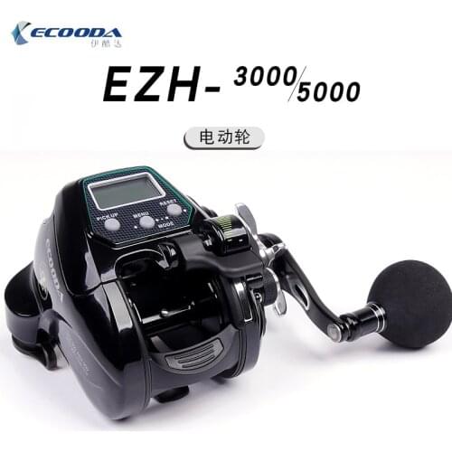 ECOODA EZH 3000 5000 Electric Reel 8-15kg Drag Power Fish Boat Fishing Reel 10+1BB Electric Count Reel BaitCasting Fishing Wheel