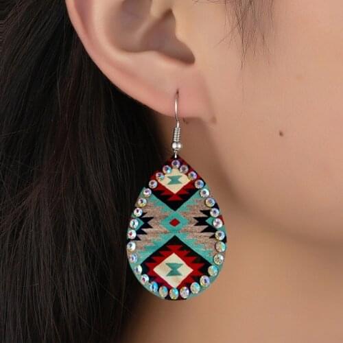 2021 New Product Retro Exaggerated Geometric Pattern Diamond Drop-shaped Earrings Personalized Jewelry Wholesale