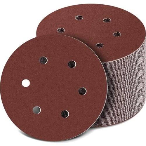 150Mm Sanding Disc, 6 Inch Hook And Loop Sanding Pads, 100 Pcs Sandpaper Set Assorted Grits For Random Orbital Sander