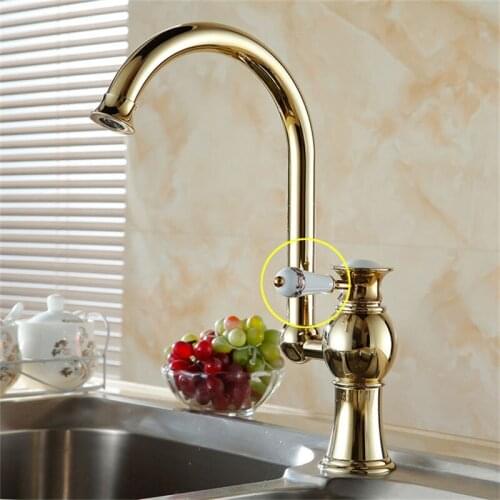 Faucet Luxury Golden Brass High Arch Kitchen Sink Faucets Single Handle Swivel Spout Wash Basin Mixer Water Tap Kitchen Faucets