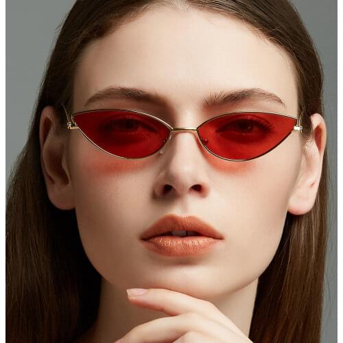 Cute Sexy Ladies Cat Eye Sunglasses Women Metal Frame Stylish Fashion Vintage Gradient Sun Glasses For Female UV400 Shades n409
