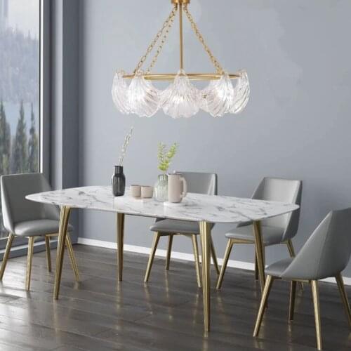 Postmodern model room living room chandelier Nordic minimalist light luxury brass dining room light creative chandelier
