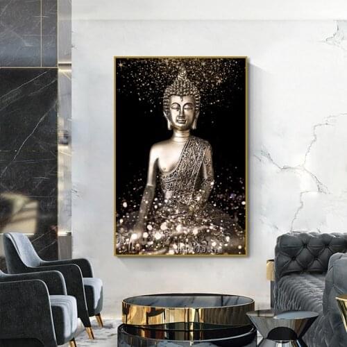 Buddha Statue Canvas Paintings Religious God Buddha Statue Posters Prints Wall Art Pictures Modern Living Room Home Decoration