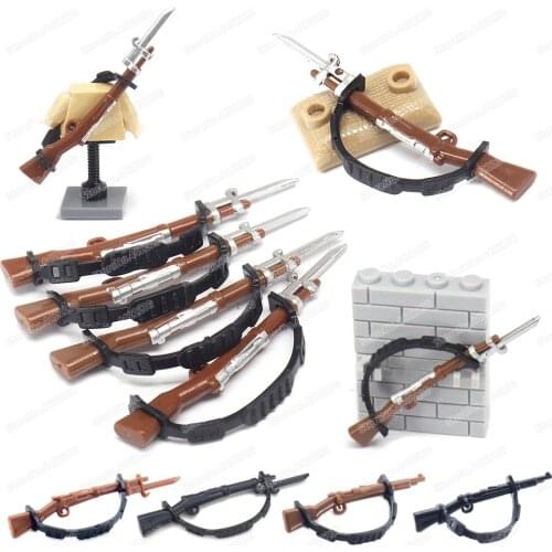 Assembly Guns Belt Type 98 Weapons Building Block Moc Figures WW2 War Soldier Equipment Creative Model Child Christmas Gifts Toy