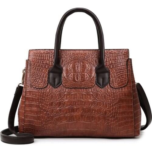 High Quality Women Pu Leather Handbags Fashion Ladies Large Capacity Crocodile Tote Messenger Bags Designer Female Shoulder Bag