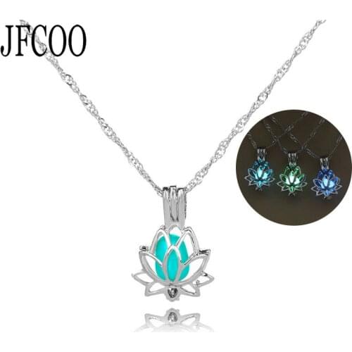 Luminous Dark lotus Flower Shaped Pendant Necklaces For Women Jewelry Choker Necklace Jewelry Gift