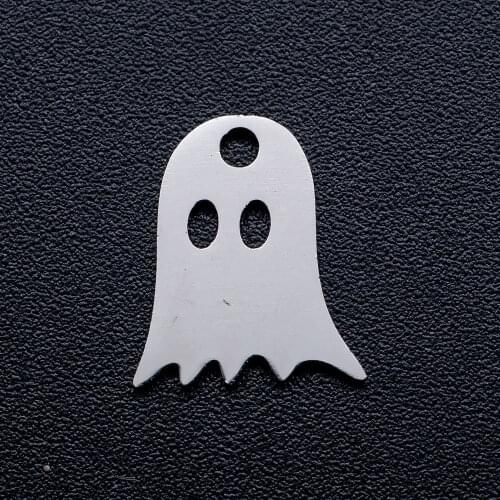 10pcs/lot Halloween Ghost DIY Jewelry Charms Wholesale 100% Stainless Steel Factory Direct Never Tarnish Pendants