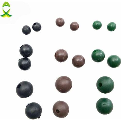 100pcs Soft Carp Fishing Beads Rubber Black Green Coffee Round Floating Rig Beads Carp Fishing Tackle