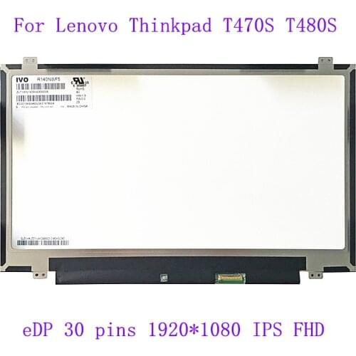 14.0" R140NWF5 R1 R6 For Lenovo Thinkpad T470S T480S LCD SCREEN slim 30 pins eDP 1920X1080 IPS FHD matrix panel R140NWF5 R6