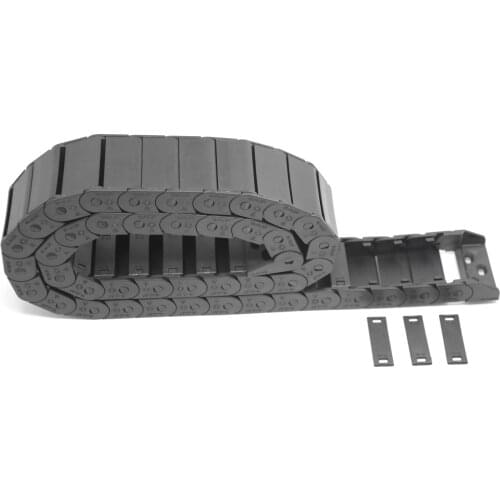 15x40mm Drag Chain Length 1Meter Inside Open Type Black Plastic Cable Carrier R28 with 1Kit End Connectors for 3D Printer