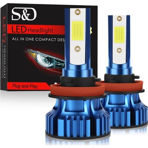2Pcs H7 LED H4 H11 Car Headlight Bulb LED H8 HB4 HB3 9005 9006 H1 H3 Mini Turbo LED Fog lights 6000K 12V White auto Diode Lamps