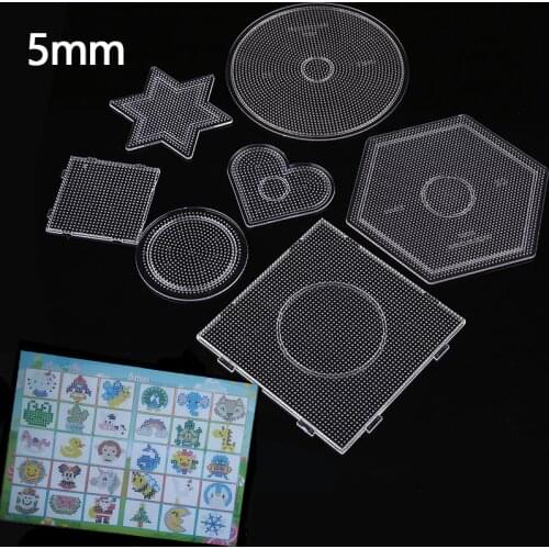 5mm big Hama Beads template Toy DIY perler tool Beads Educational Tangram Jigsaw Puzzle Iron beads tool Free shipping