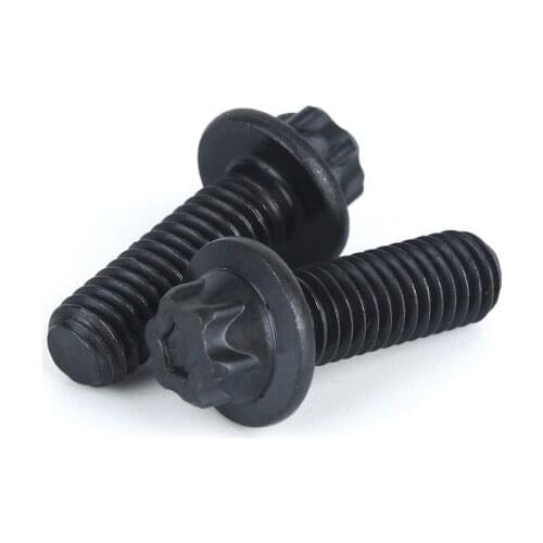 5pcs M5 M6 M8 12.9-level high-strength outer six-screws flange bolts Torx hexagon socket flange screw crabon steel 22-43mm long