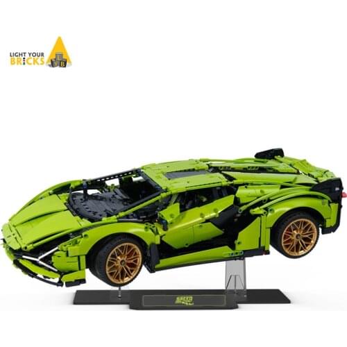 Acrylic Display Stand for Tech Lambogini Sián FKP 37 42115 Motor Car Model Building Blocks Bricks(NOT Included Lego Set)