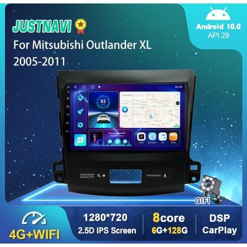 Android 10.0 Car Radio For Mitsubishi Outlander XL 2005-2011 GPS Stereo Auto Player Carplay 6G 128G DSP 1280*720P Video Out OBD