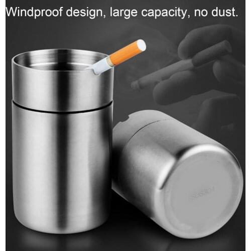 Large Capacity Stainless Steel Stainless Steel Standing Ashtray for Office