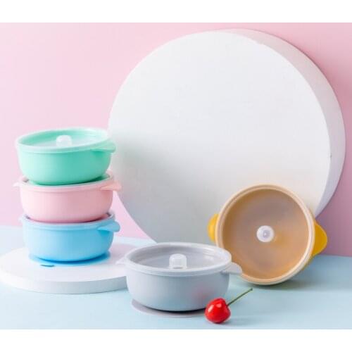 Baby Feeding Training Bowl Silicone Dishes Dining Plate Tableware Feeding Bowl BPA Free Child Tableware Food Bowl Double Ears