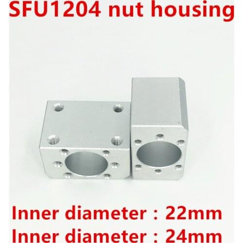 2021 Cnc Router Parts Inner Hole 22mm 24mm Sfu1204 Ball Screw Nut Housing Mounting Bracket For 1204 Cnc Engraving Machine Part