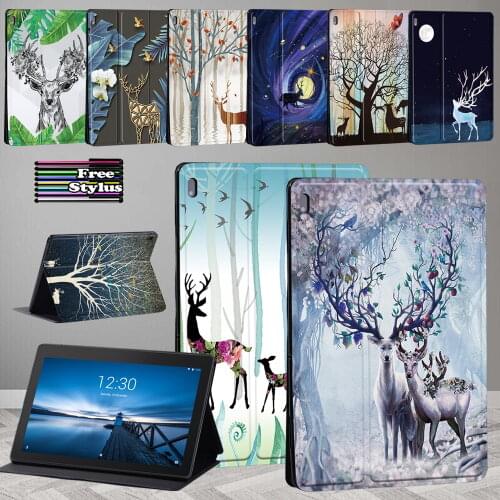 For Lenovo Tab M10 Plus TB-X606F/X606X/Tab E10 TB-X104F X104L Pu Leather Stand Tablet Cover for Tab Tab M10 TB-X605F TB-X505F
