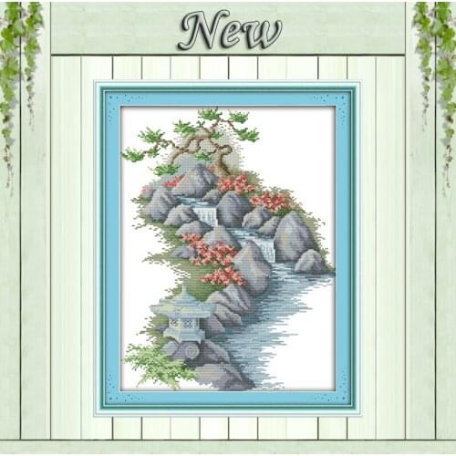 Well-proportioned mountain painting 11CT patterns printed on canvas DMC 14CT chinese Cross Stitch Needlework Set Embroidery kits