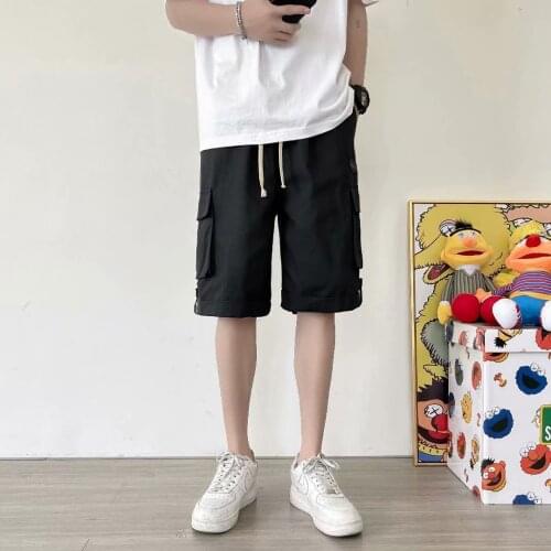 Trendy brand overalls shorts mens outer wear thin section Japanese trend sports five-point pants loose summer casual pants