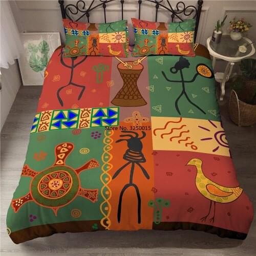 2-3 pieces Bedding Outlet African Girl Bedding Woman Duvet Cover Landscape Desert Home Textiles Geometric Exotic Bedclothes New