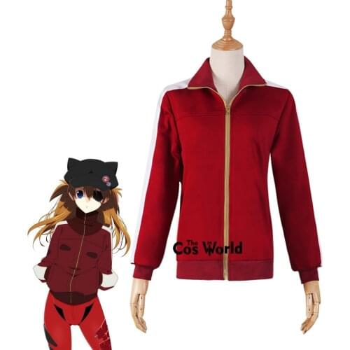 EVA Asuka Langley Soryu Shikinami Jacket Coat Outerwear Outfit Anime Cosplay Costumes
