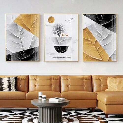 Marble Texture Deer Tree Poster Nordic Abstract Print Wall Art Canvas Painting Minimalist Decorative Picture Modern Room Decor