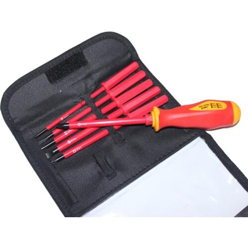 7PCS Fully Insulated 1000V Interchangeable SL PH Electricians Screwdriver Electrician Multifunctional Combined Screwdriver Tool