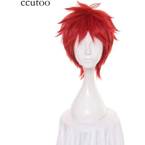 Ccutoo 30cm Uta no Prince sama Otoya Ittoki Red Short Fluffy Layered Synthetic Hair Wig Heat Resistance Cosplay Wig
