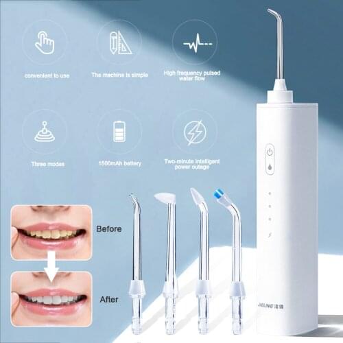 Useful And Valuable Plaque Remover IPX7 Waterproof Water Flosser with 4 Nozzles 3 Modes Teeth Cleaning Device for Home Travel