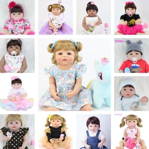 55cm Full Silicone Vinyl Reborn Baby Doll Lifelike Newborn Princess Toddler Bebe Alive Child Birthday Present Girls Bathe Toy