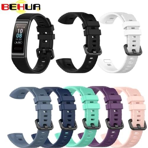Silicone Sports Watchband Wrist Strap with Buckle for Huawei Band 4 Pro TER-B29S Band 3 Pro TER-B29 B09 Watchband Belt Bracelet
