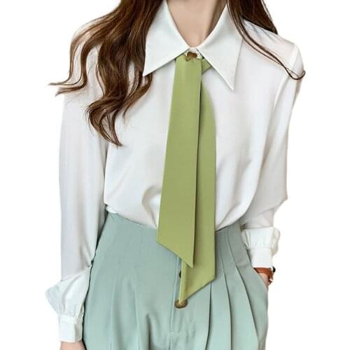 2021 Spring Fashion Woman Shirt Long Sleeve Womens Blouses Autumn Loose Korean Tops Chic Office Lady Clothes with Bow Blusas