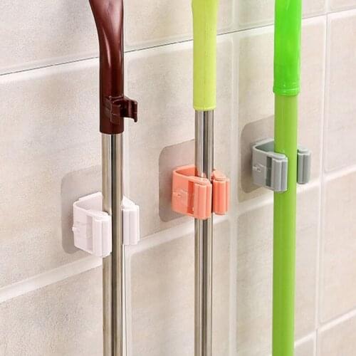 Mop Rack Wall Mounted Mop Holder Broom Holder Hanger Shelf Organizer Hook Household Kitchen Organizer Bathroom Accessories