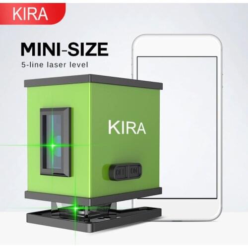 KIRA 5 Lines 3D Green Laser Level Self-Leveling 360 Degrees Horizontal And Vertical Cross Lines Green Laser Line