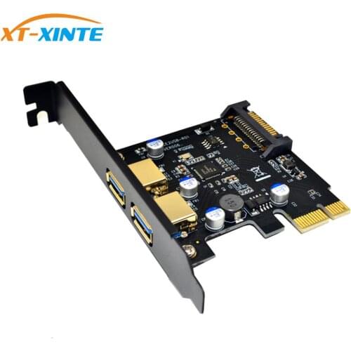 USB 3.0 PCI Express PCIE USB 3.0 Card Adapter 5Gbps USB 3.0 PCI-E 2 Ports PCI Express Expansion Card SATA Power Connector for PC