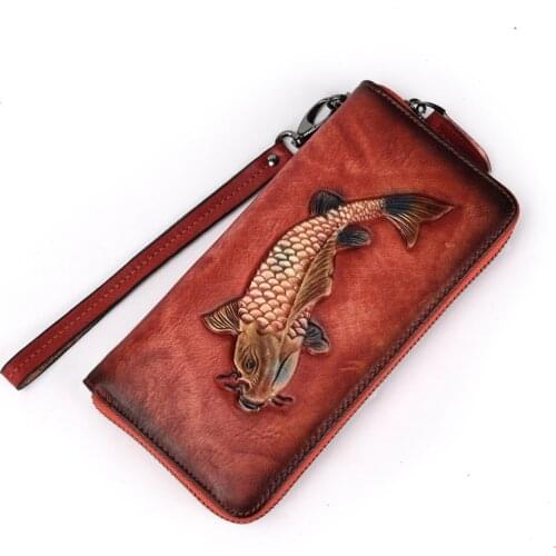 Women Wallet Coin Wallet Women Long Wallet Retro Genuine Leather purse Wallet female WM114