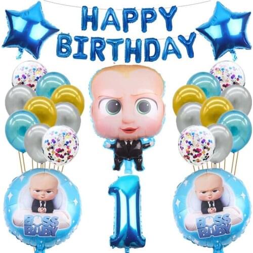 1Set Boss Baby Balloons Party Decorration 1 2 3 4 5 6st Birthday Party Foil Balloons Kid Birthday Party Decoration Helium Globos