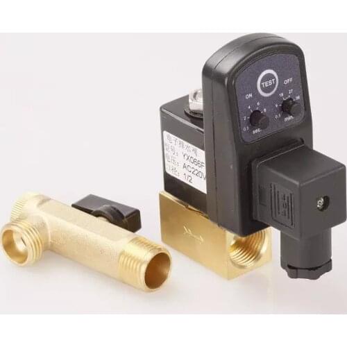 1pc 1/2" Drain Valve Electronic Timed Air Compressor Gas Tank Automatic 2-way Drain Valves For Filters Air Cylinders