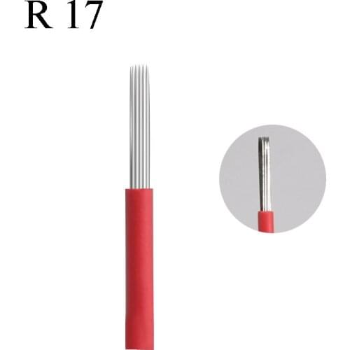 100pcs Round 17 Microblading Needles Pin for Manual Pen Round Tattoo Blade 17 for Permanent Makeup Embroidery Fog Eyebrow