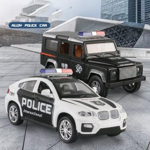 12 Kinds Alloy Police SUV Car Toy Model 1:32 Sound & Light Pull Back Off-Road Vehicles Toy Birthday Gift For Children Boys Y201